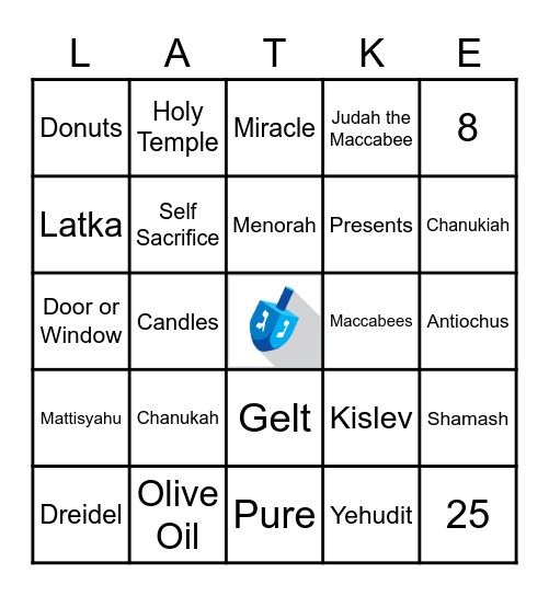 Happy Chanukah Bingo Card