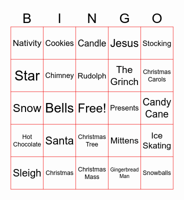 Christmas Bingo! Bingo Card