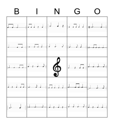 Rhythm Bingo Level 5A Bingo Card