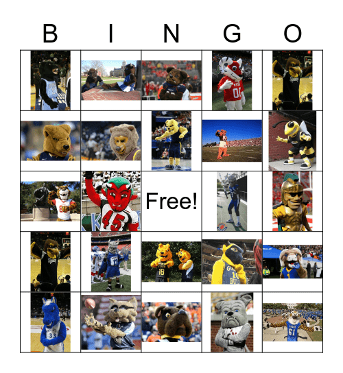 HBCU Mascots Bingo Card