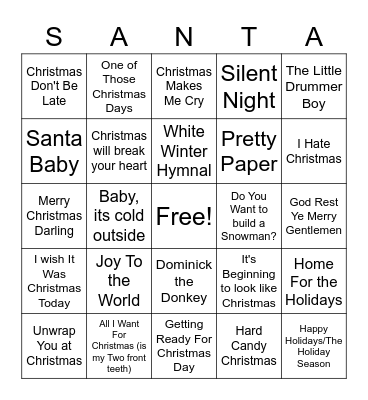 Christmas 1 Bingo Card