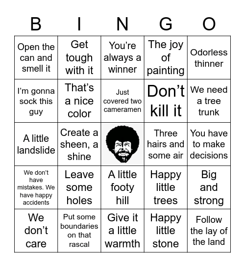 Bob Ross Bingo: Twin Falls Bingo Card