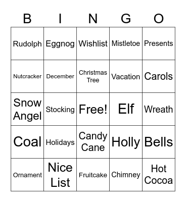 Christmas Bingo Card