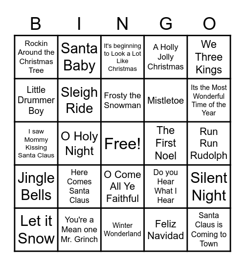 Christmas Bingo Card