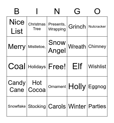 Christmas Bingo Card