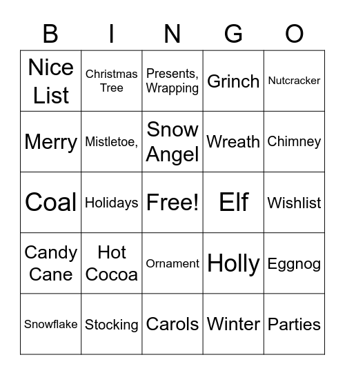 Christmas Bingo Card