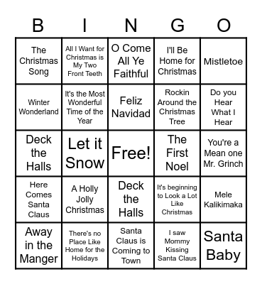 Christmas Bingo Card