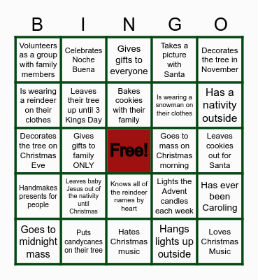 Get to know you BINGO Card