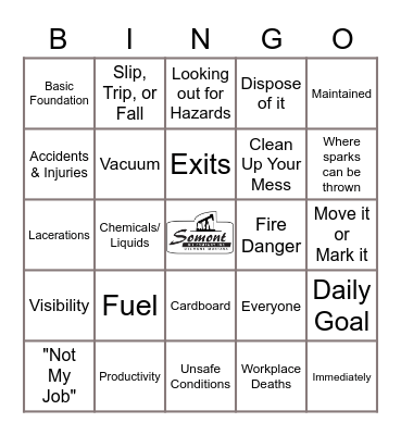 Housekeeping Bingo Card