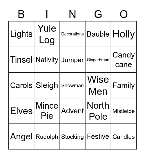 3rd Bristol Christmas Bingo 2022 Bingo Card
