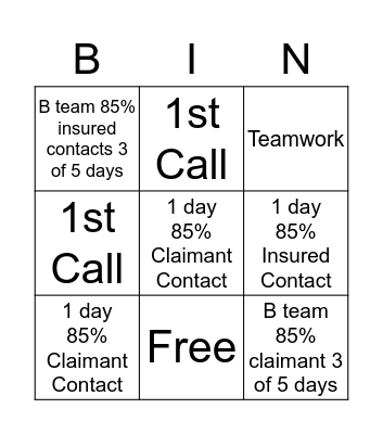 LDU Bingo Card