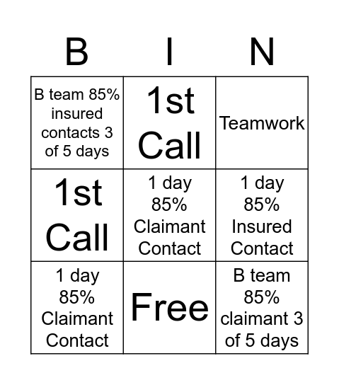 LDU Bingo Card