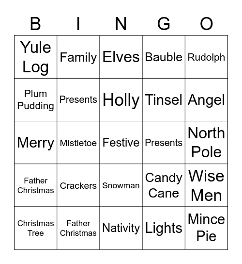 Christmas 2022 Bingo Card