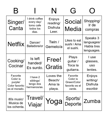 Family Engagement Bingo Card