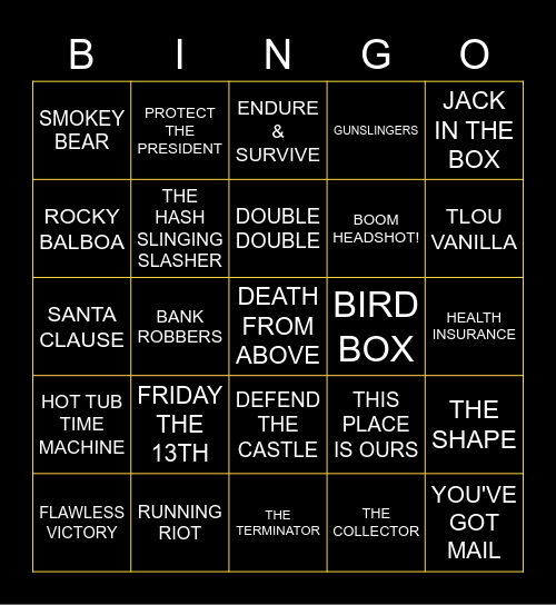 THE LAST OF US Bingo Card