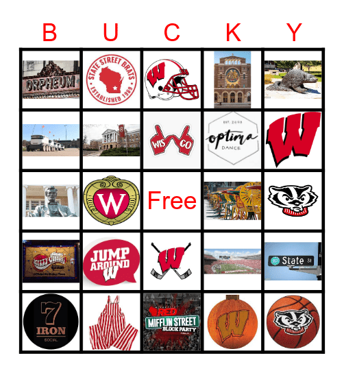 Bucky Bingo Card