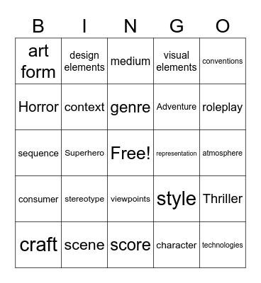 Media Bingo Card