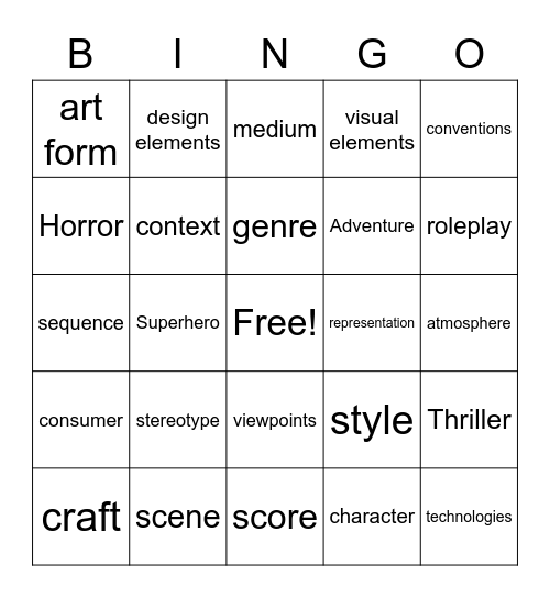 Media Bingo Card