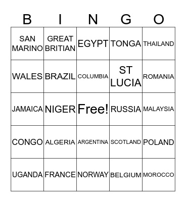 BINGO Card