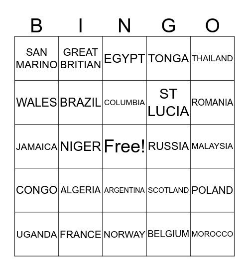 BINGO Card