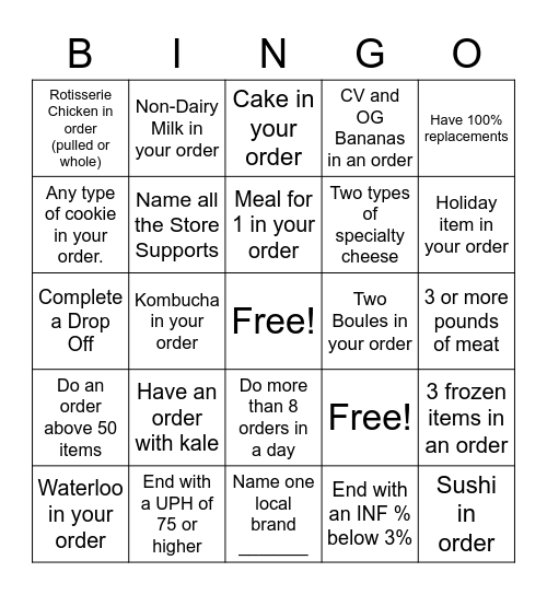 E-Commerce Bingo Card