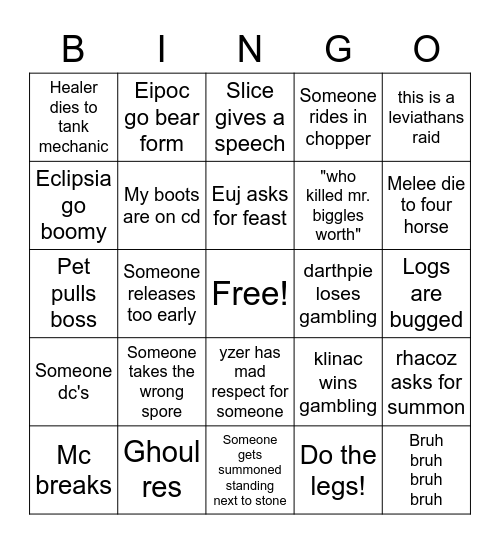 Leviathans 25 bingo Card