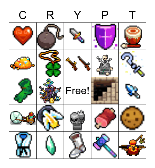 Crypt of the BingoDancer Bingo Card