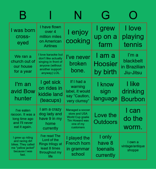 BINGO Card