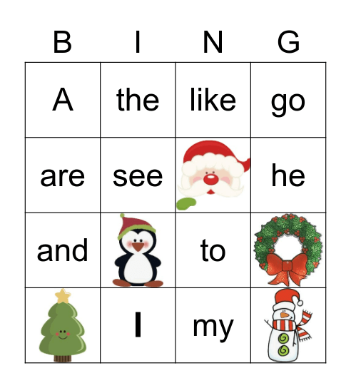 Christmas Bingo Card