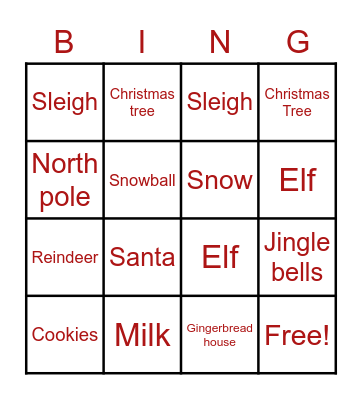 Holiday Bingo Card