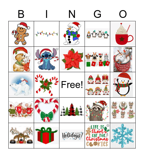 Evening Team Holiday Bingo Card