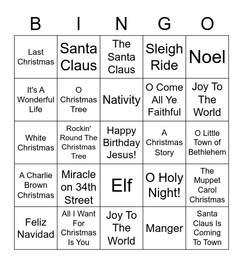 Christmas Time Is Here Bingo Card