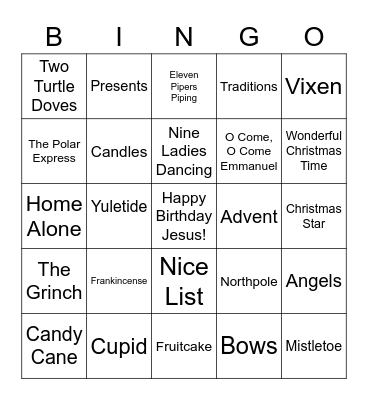 Christmas Time Is Here! Bingo Card