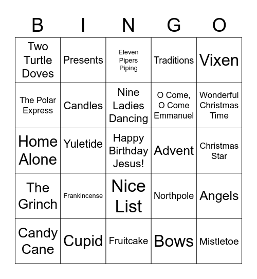Christmas Time Is Here! Bingo Card