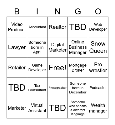 Networking bings Bingo Card