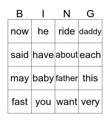 Samantha's EDL vocab Bingo Card