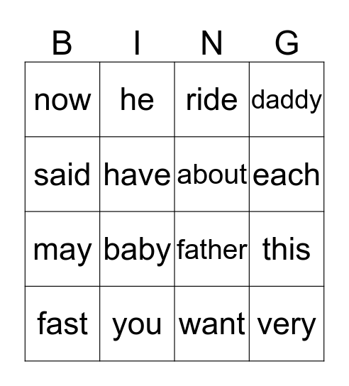 Samantha's EDL vocab Bingo Card