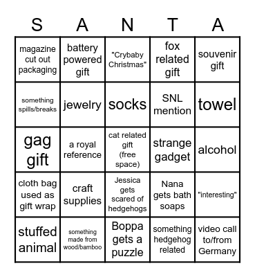 Christmas Bingo Card