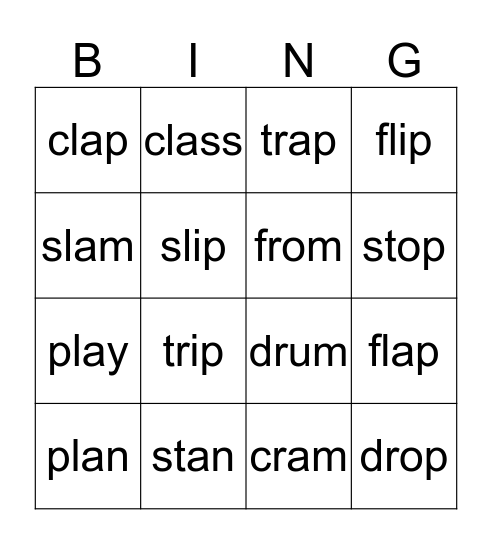 blends Bingo Card