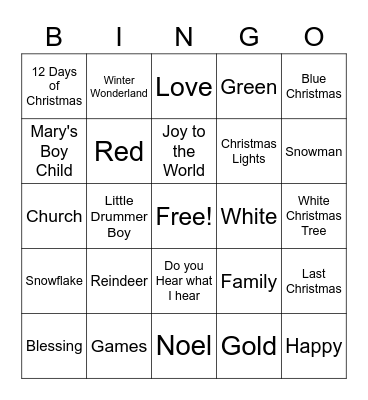 CHRISTMAS BINGO Card
