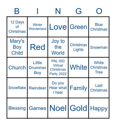 CHRISTMAS 2022 Bingo Card