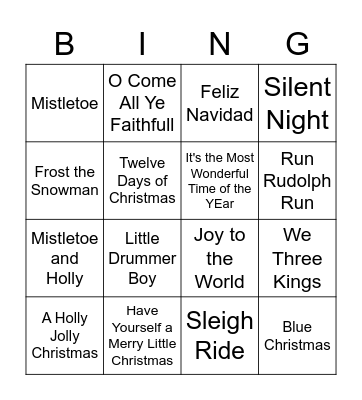 Impact Christmas Bingo Card