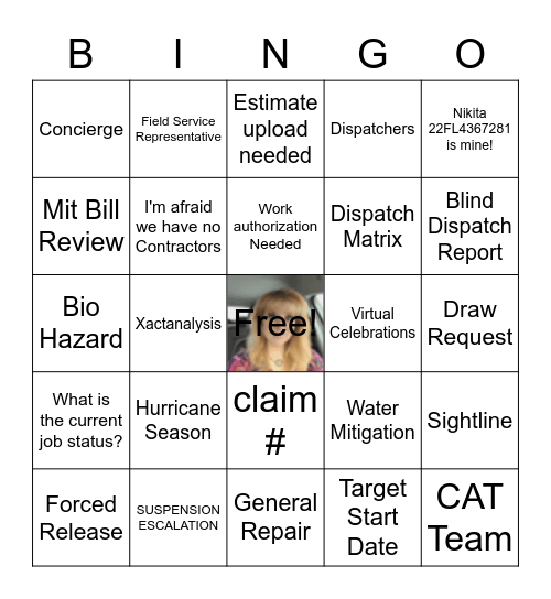 SRS Construction Lingo Bingo Card