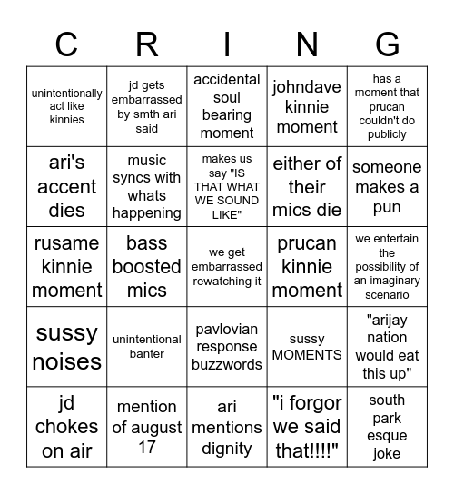 Red Telephone Bingo Card