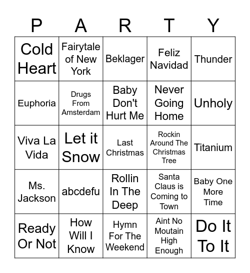 Feliz Navidad Bingo Card