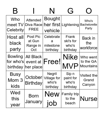 Year-end Bingo Card