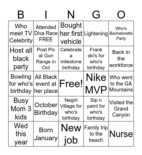 Year-end Bingo Card