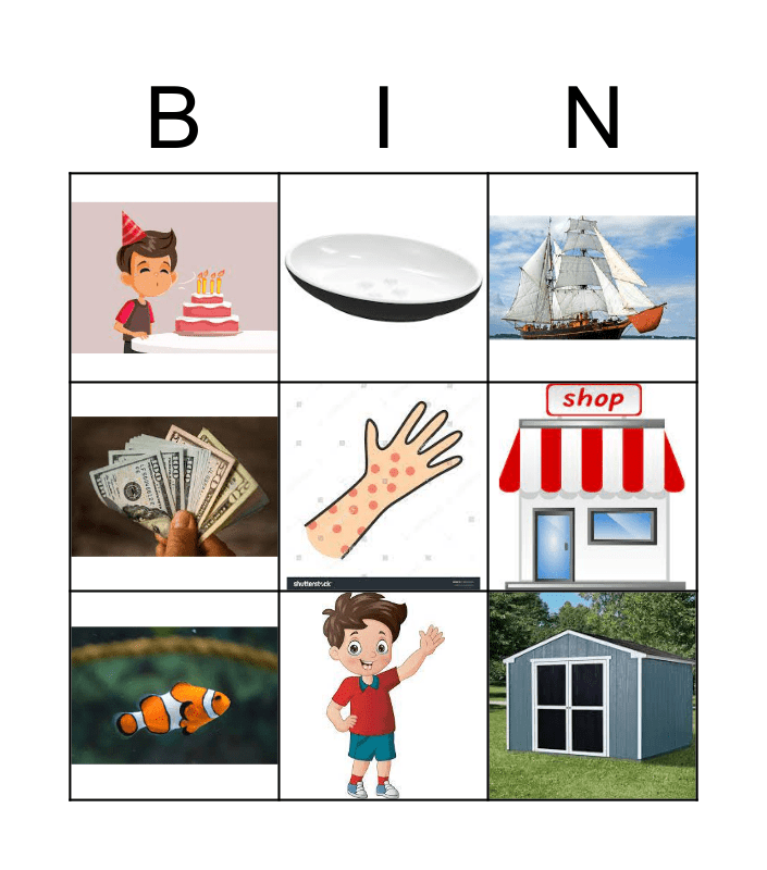 Sh Digraph Bingo Card