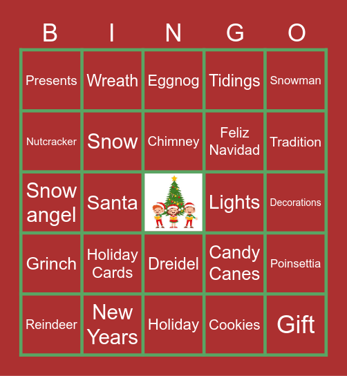 US FST Holiday Bingo Card