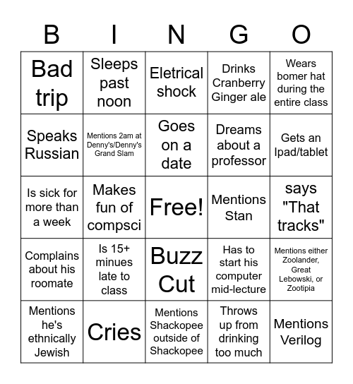 Russian Michael Bingo Card